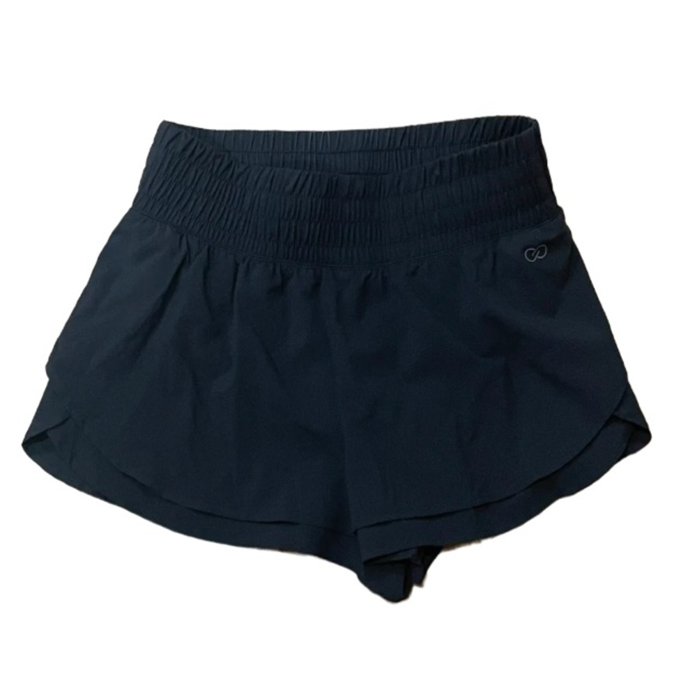 CALIA Women's Black Step Up High Rise Petal Hem Athletic Performance Shorts
